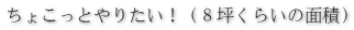 ちょこっとやりたい!(8坪くらいの面積)